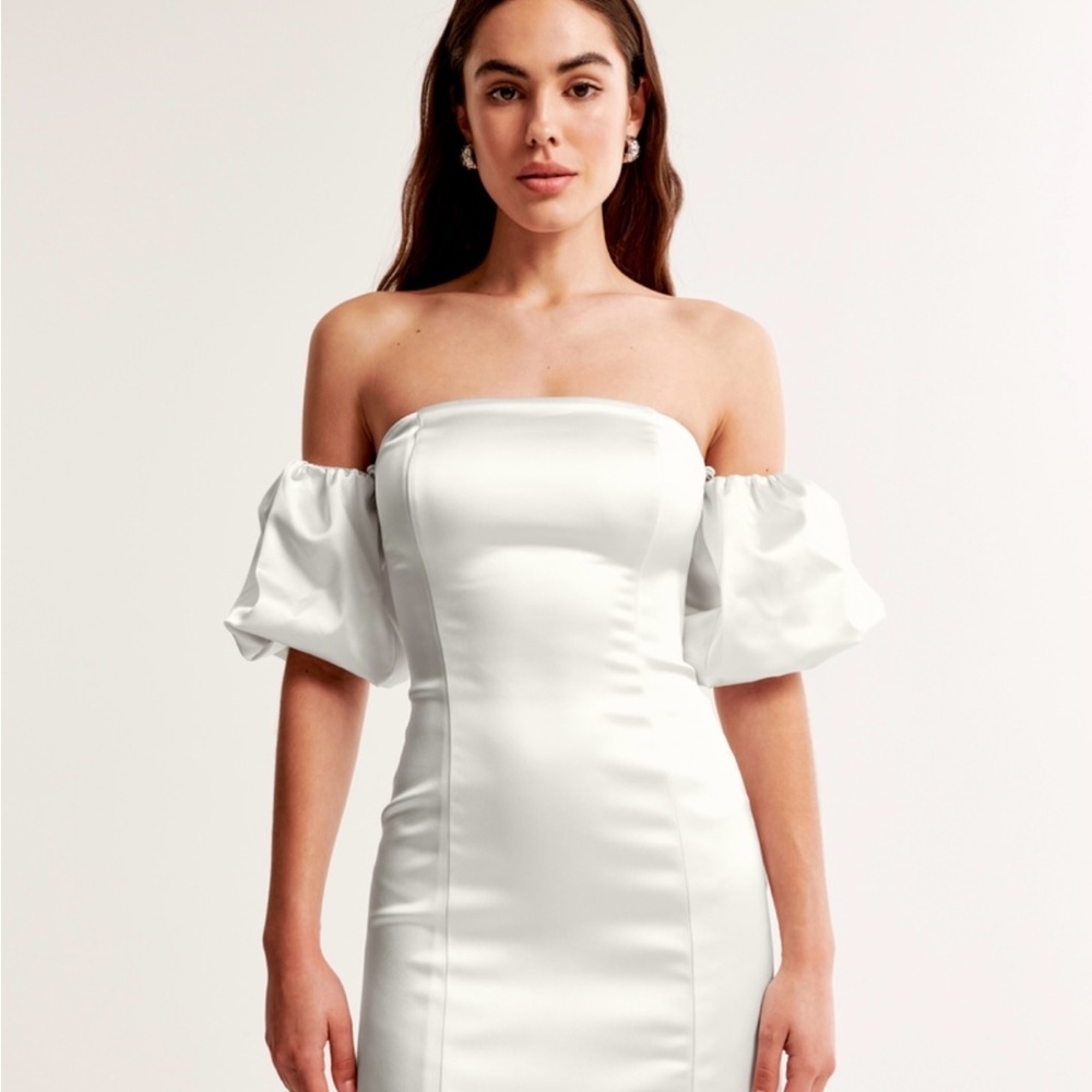 Off-The-Shoulder Puff Sleeve Mini Dress